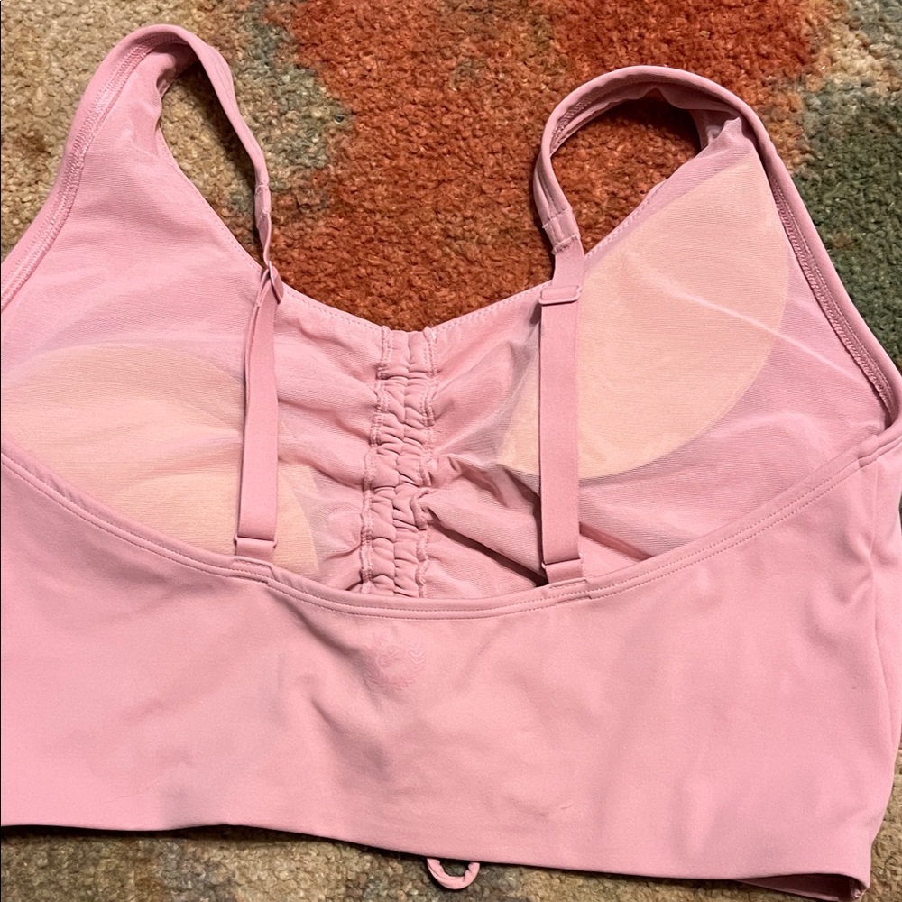 Pink Ruched Sports Bra - Picture 3 of 5